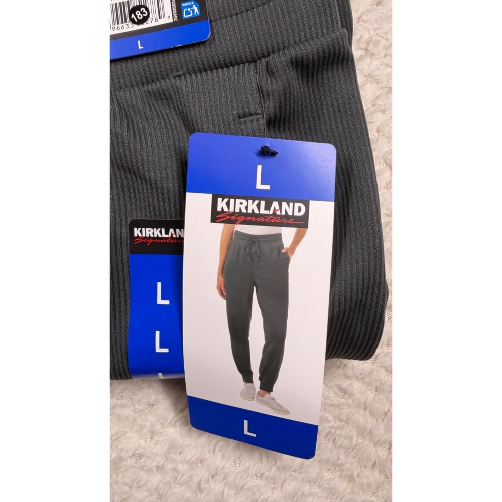 Kirkland Signature Women's Ribbed Jogger, Gray, Size: Large, New